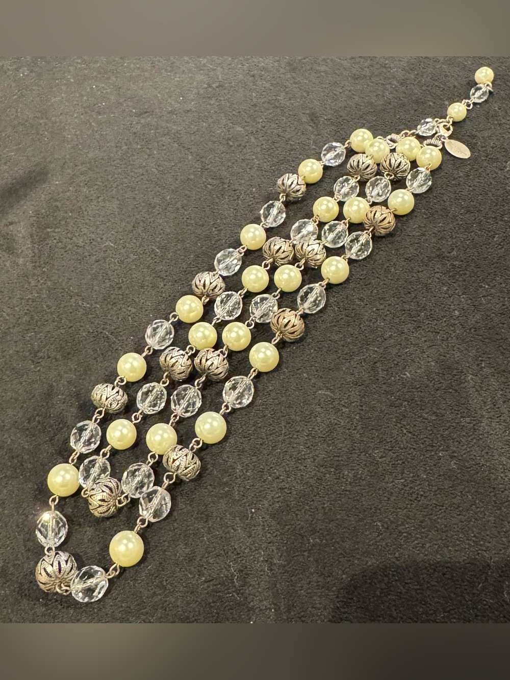 White House Black Market Faux Pearl & Crystal Necklace, 20in